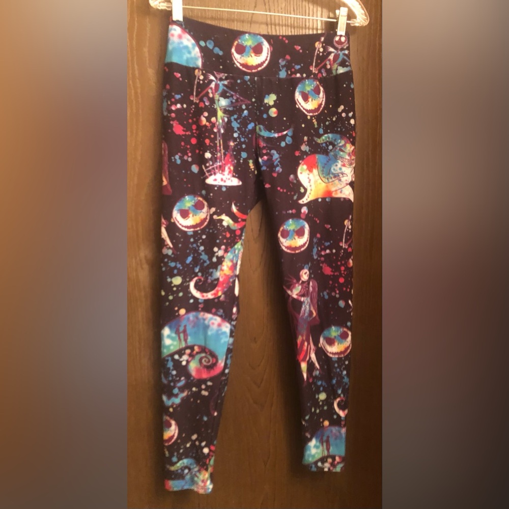 Nightmare Before Christmas Bright Galaxy Yoga Pants Leggings Stretch O/S